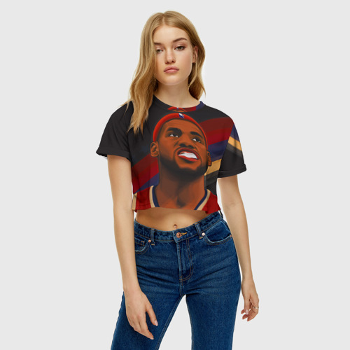 Женская футболка Crop-top 3D Lebron James, цвет 3D печать - фото 3