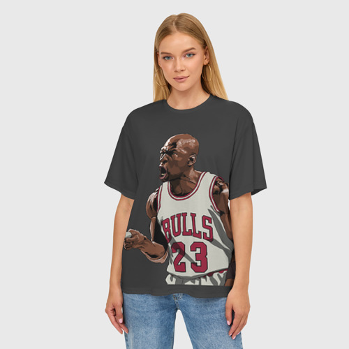 Женская футболка oversize 3D Michael Jordan, цвет 3D печать - фото 3