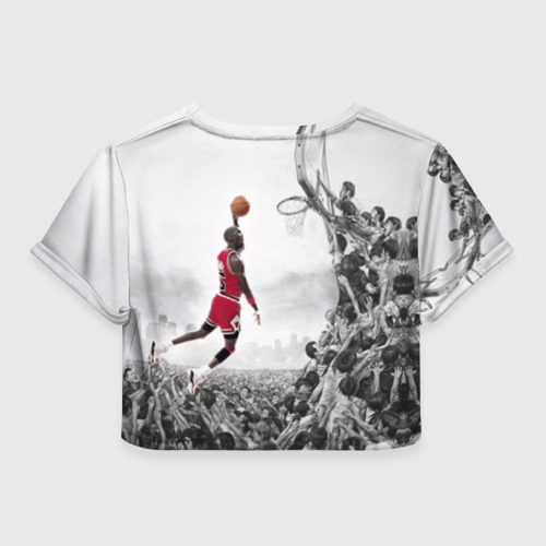 Женская футболка Crop-top 3D Michael Jordan, цвет 3D печать - фото 2