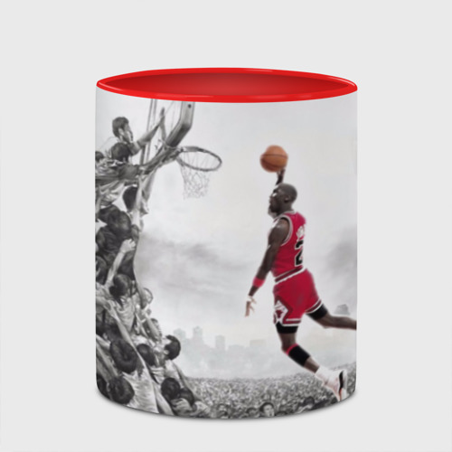 Кружка с полной запечаткой Michael Jordan, цвет белый + красный - фото 4