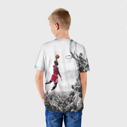 Футболка с принтом Michael Jordan для мужчины, вид на модели сзади №2. Цвет основы: белый