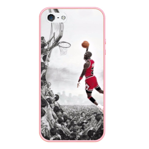 Чехол для iPhone 5/5S матовый Michael Jordan, цвет баблгам