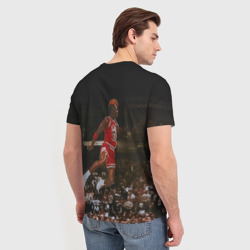Футболка с принтом Michael Jordan для мужчины, вид на модели сзади №2. Цвет основы: белый