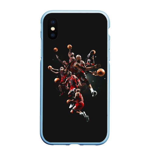 Чехол для iPhone XS Max матовый Michael Jordan, цвет голубой