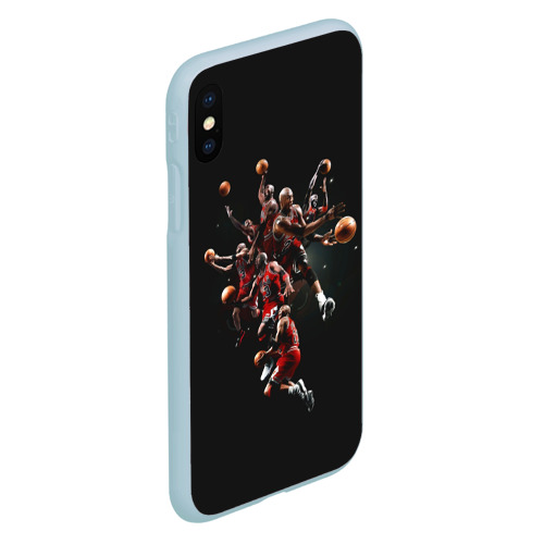 Чехол для iPhone XS Max матовый Michael Jordan, цвет голубой - фото 3