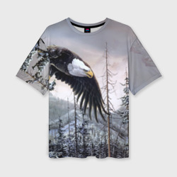 Женская футболка oversize 3D Орел