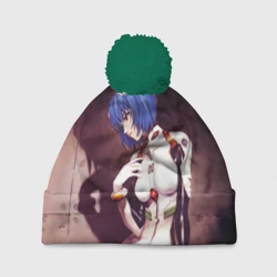 Шапка 3D c помпоном Евангелион Аянами