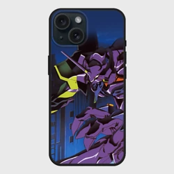 Чехол силиконовый для Apple iPhone 15 матовый Евангелион 2