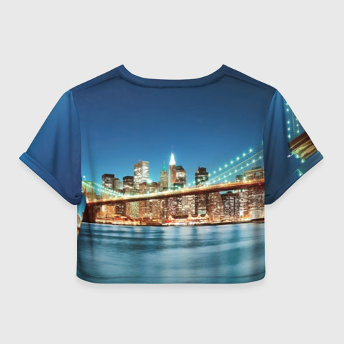 Женская футболка Crop-top 3D Огни ночного города, цвет 3D печать - фото 2