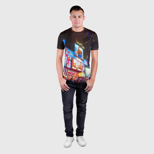 Мужская футболка 3D Slim Авеню стрит, цвет 3D печать - фото 4