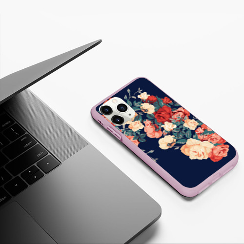 Чехол для iPhone 11 Pro матовый Fashion flowers, цвет розовый - фото 5