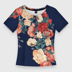 Женская футболка 3D Slim Fashion flowers