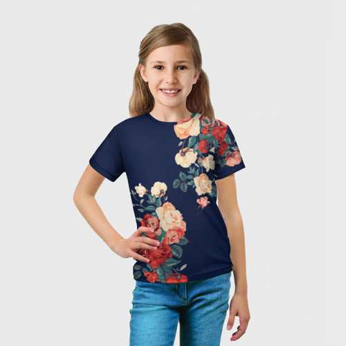 Детская футболка 3D Fashion flowers, цвет 3D печать - фото 5