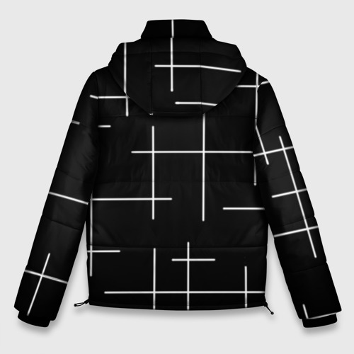 Мужская зимняя куртка 3D с принтом Geometric 2, вид сзади #1