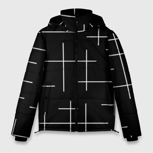 Мужская зимняя куртка 3D с принтом Geometric 2, вид спереди #2