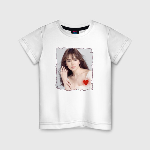 Детская футболка хлопок Song Hye-kyo, цвет белый