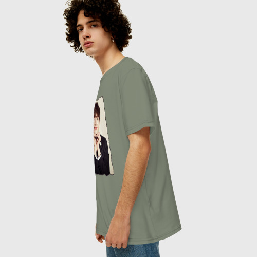 Мужская футболка хлопок Oversize Ли Чон Сок, цвет авокадо - фото 5