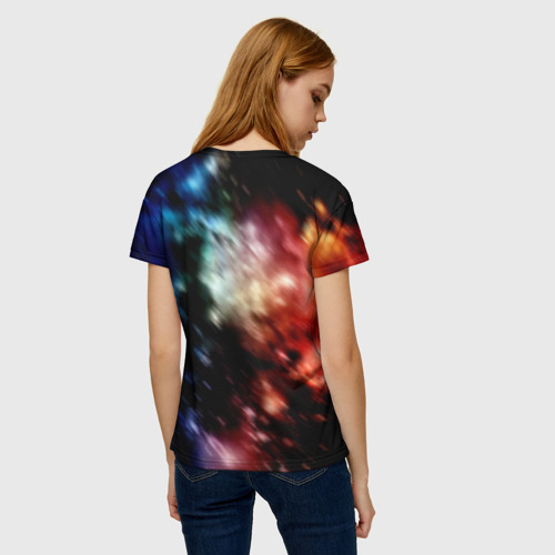 Женская футболка 3D Стаффордширский терьер - космос, цвет 3D печать - фото 4