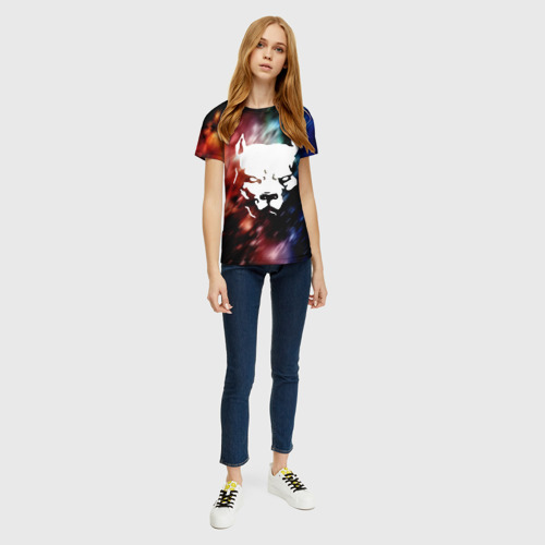 Женская футболка 3D Стаффордширский терьер - космос, цвет 3D печать - фото 5