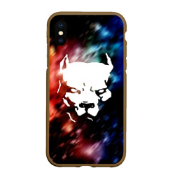 Чехол для iPhone XS Max матовый Стаффордширский терьер - космос