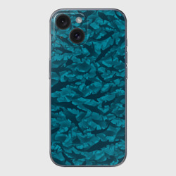 Чехол для iPhone 15 силиконовый с защитой камеры Акулы