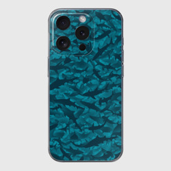 Чехол для iPhone 15 Pro силиконовый с защитой камеры Акулы