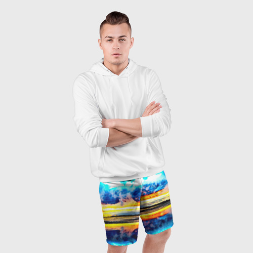 Мужские шорты спортивные Озеро, цвет 3D печать - фото 5