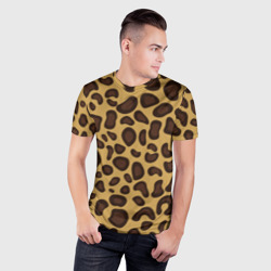 Мужская футболка 3D Slim Шкура настоящего леопарда - фото 2