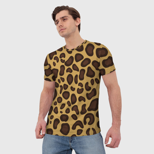 Мужская футболка 3D Шкура настоящего леопарда - фото 3