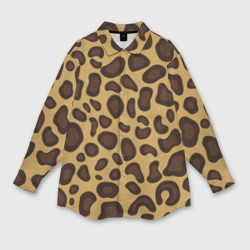 Женская рубашка oversize 3D Шкура настоящего леопарда