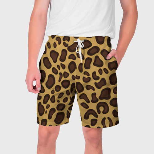 Мужские шорты 3D Шкура настоящего леопарда, цвет 3D печать