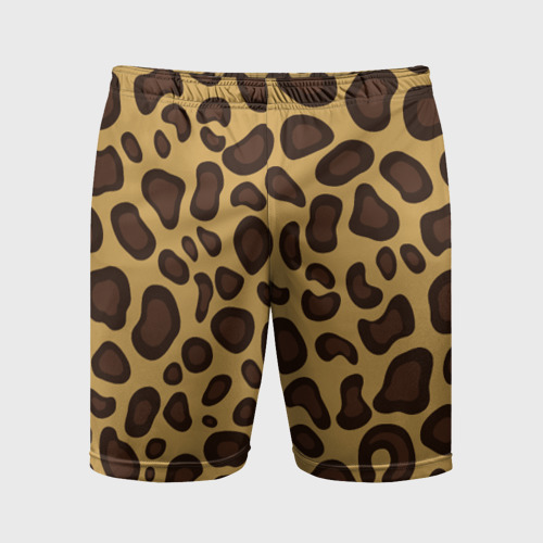 Мужские шорты спортивные Шкура настоящего леопарда, цвет 3D печать