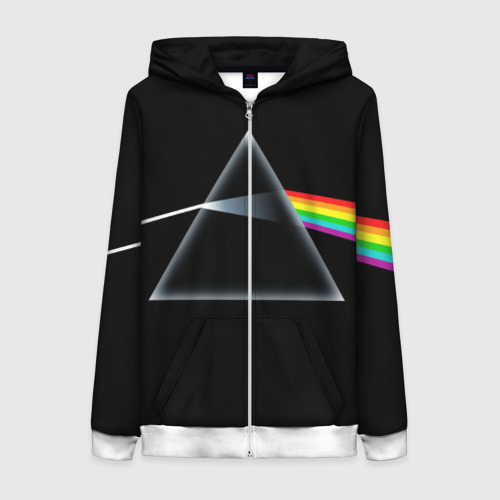 Женская толстовка 3D на молнии Pink Floyd, цвет белый