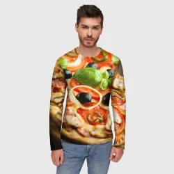 Мужской лонгслив 3D Пицца - фото 2
