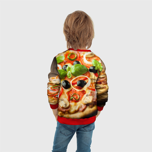 Детский свитшот 3D с принтом Пицца, вид сзади #2