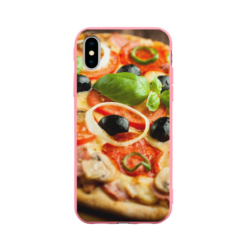 Чехол для iPhone X матовый Пицца