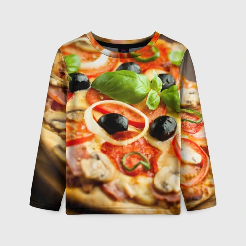 Детский лонгслив 3D Пицца
