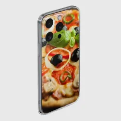 Чехол для iPhone 15 Pro силиконовый с защитой камеры Пицца - фото 2