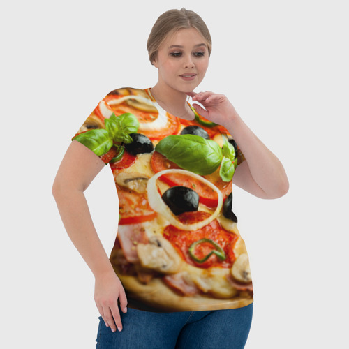Женская футболка 3D с принтом Пицца, фото #4