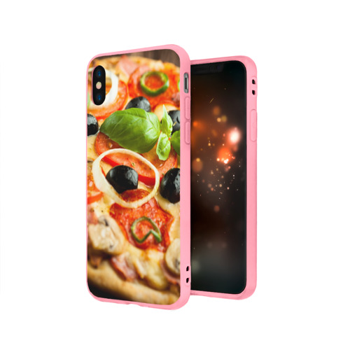 Чехол для iPhone X матовый Пицца - фото 3