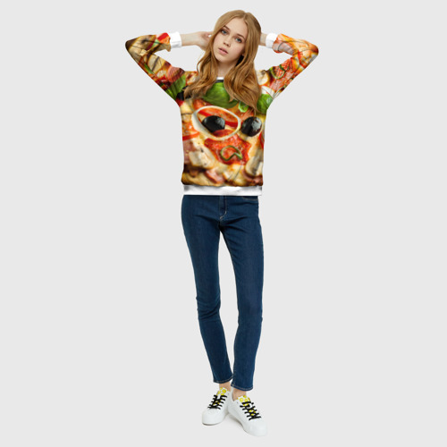 Женский свитшот 3D Пицца, цвет 3D печать - фото 5