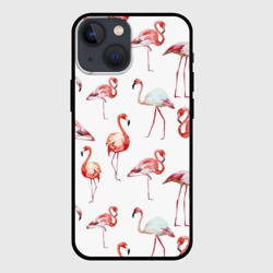 Чехол для iPhone 13 mini Узор из фламинго