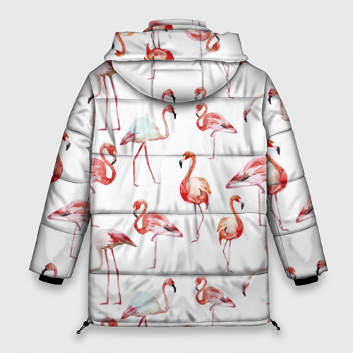 Женская зимняя куртка Oversize Узор из фламинго, цвет светло-серый - фото 2