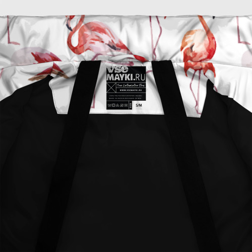 Женская зимняя куртка Oversize Узор из фламинго, цвет черный - фото 7