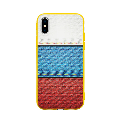 Чехол для Apple iPhone X силиконовый матовый Триколор Фото 01 Чехол для Apple iPhone X силиконовый матовый Триколор Фото 01