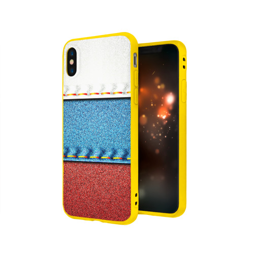 Чехол для Apple iPhone X силиконовый матовый Триколор Фото 01 Чехол для Apple iPhone X силиконовый матовый Триколор Фото 01