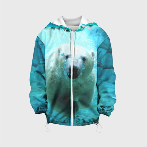 Детская куртка 3D медведь, цвет белый