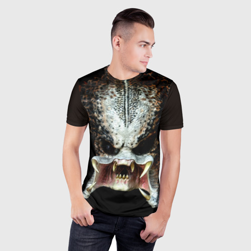 Мужская футболка 3D Slim Хищник, цвет 3D печать - фото 3