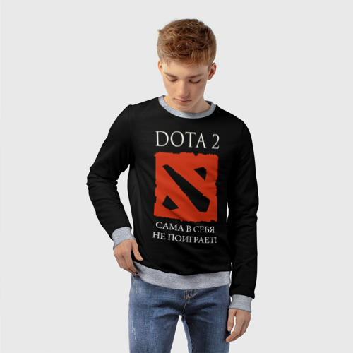 Детский свитшот 3D Dota 2 сама в себя не поиграет!, цвет 3D печать - фото 3