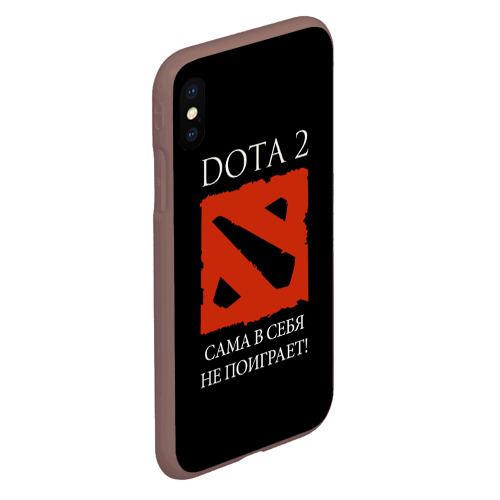 Чехол для iPhone XS Max матовый Dota 2 сама в себя не поиграет!, цвет коричневый - фото 3